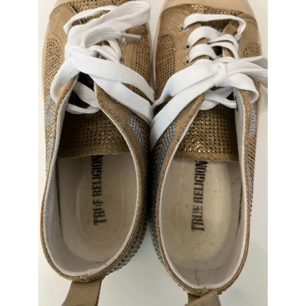 True Religion Addilyn rhinestone studded sneakers. Size 6.5